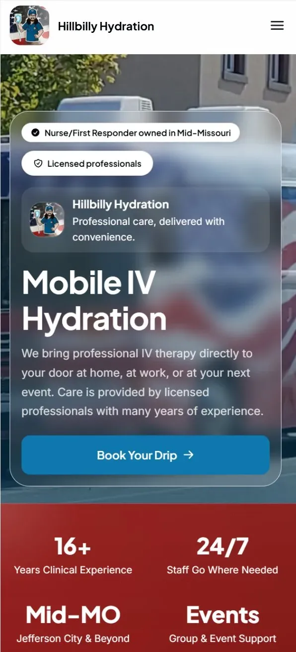 Hillbilly Hydration on a phone